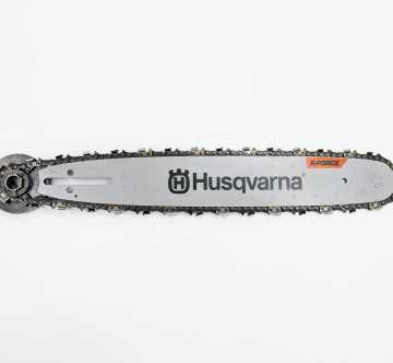Studio photo of a Husqvarna X-Force Chainsaw Chain