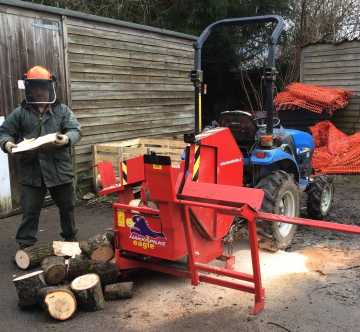 Man using a Firewood Processor