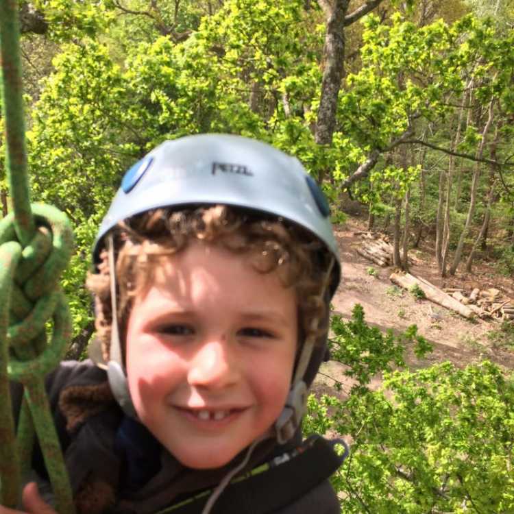 Our 5 year old boy loves life in the trees!