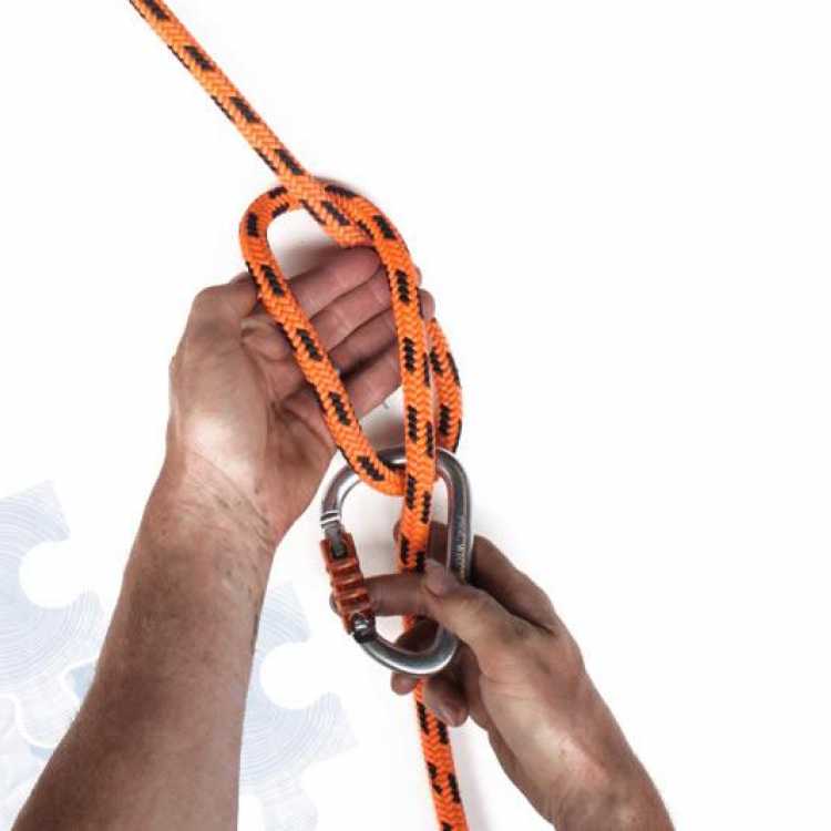 Third step on how to tie a Munter Hitch Knot