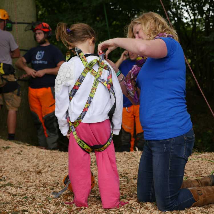 Our youngest climber (4) gets ready