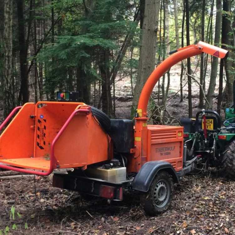 An Timberwolf Chipper being transported on site 