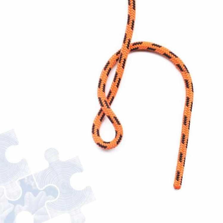 Third step on how to tie a Figure of 8 Knot