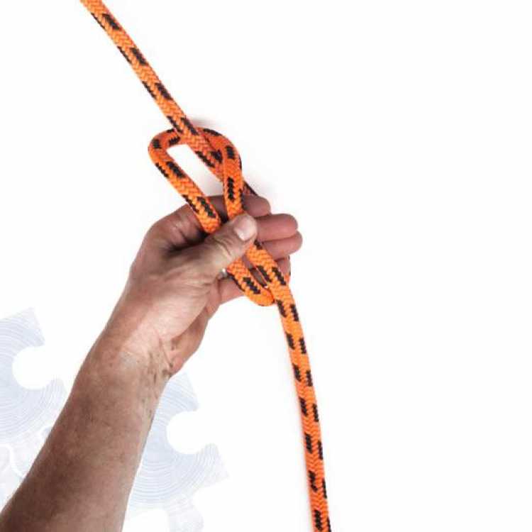 Third step on how to tie a Munter Hitch Knot