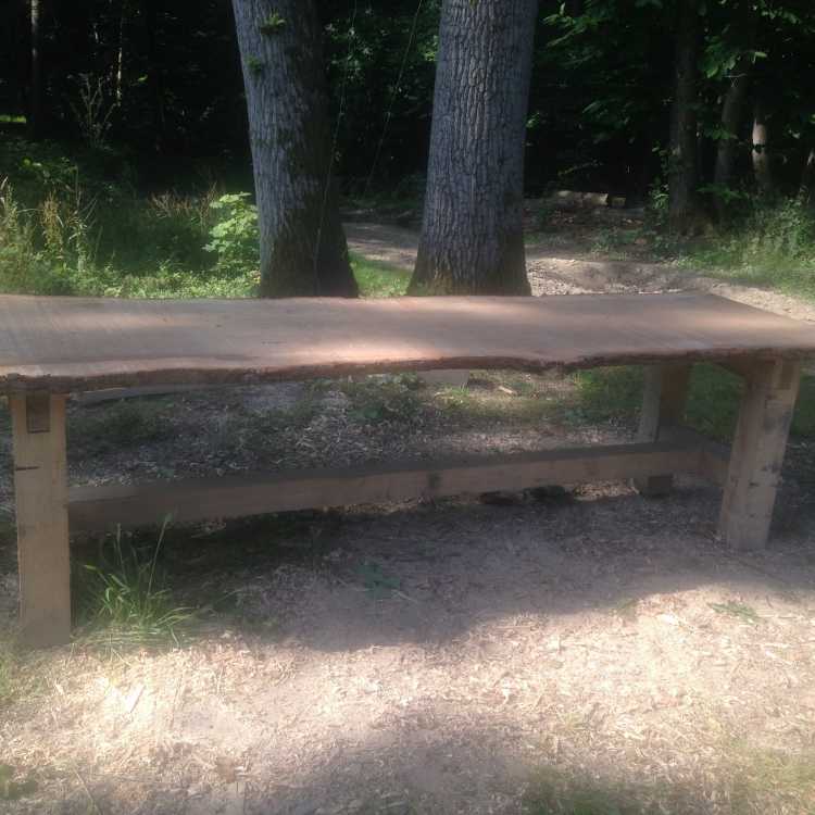 2.5m table made from oak felled in the woodland