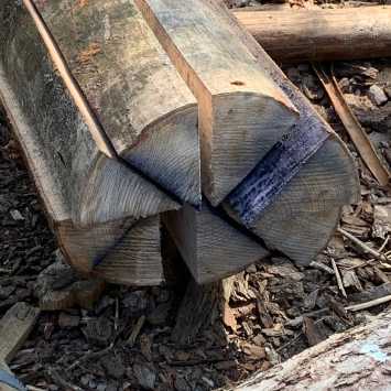 6m sweet chestnut post cut into 8 rails