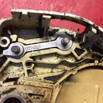 Stihl MS201 TC Chain brake -Spring strip replaced