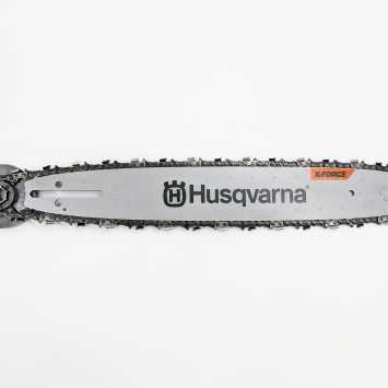 Studio photo of a Husqvarna X-Force Chainsaw Chain